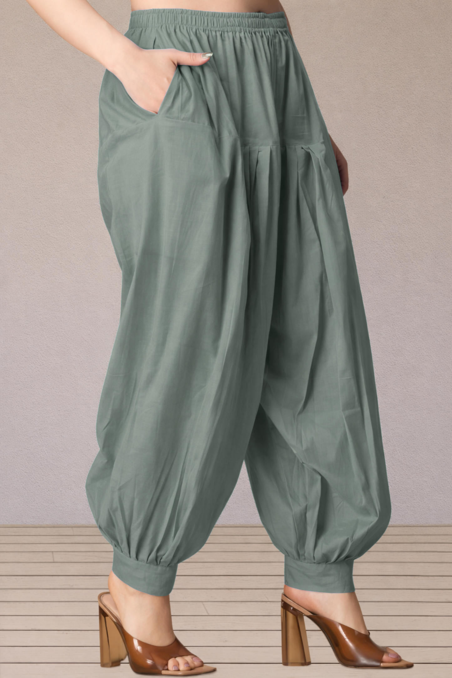 Dark Grey Cotton Afghani Salwar