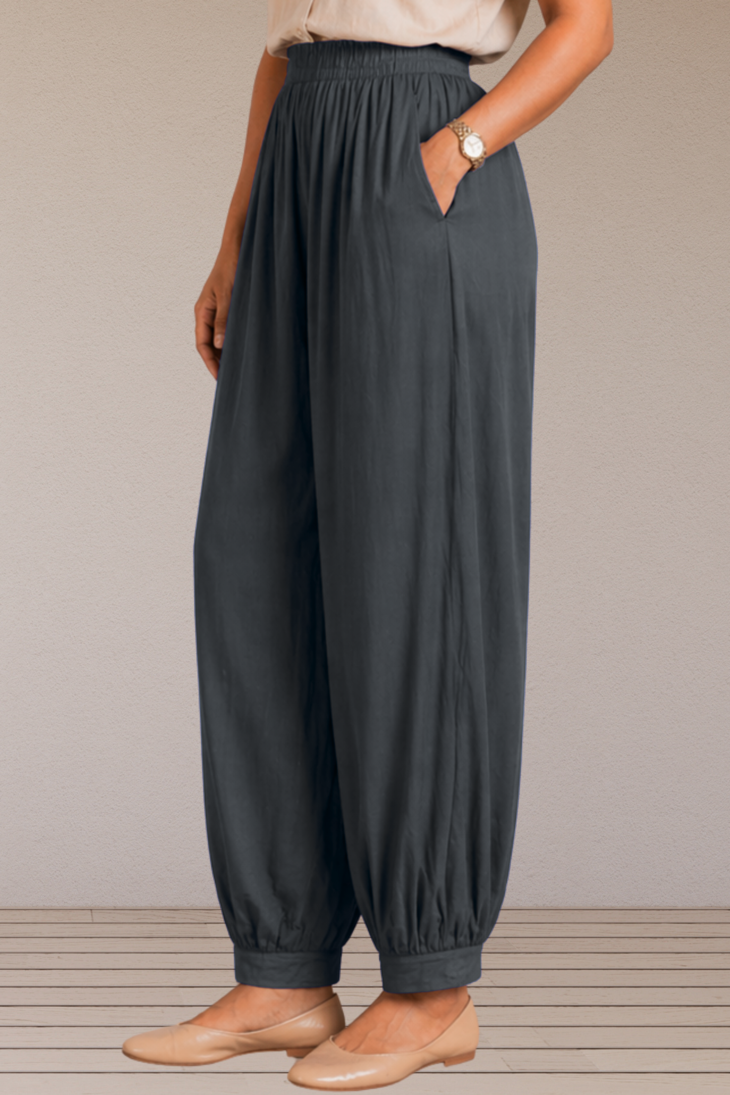 Dark Grey Rayon Afghani Pants