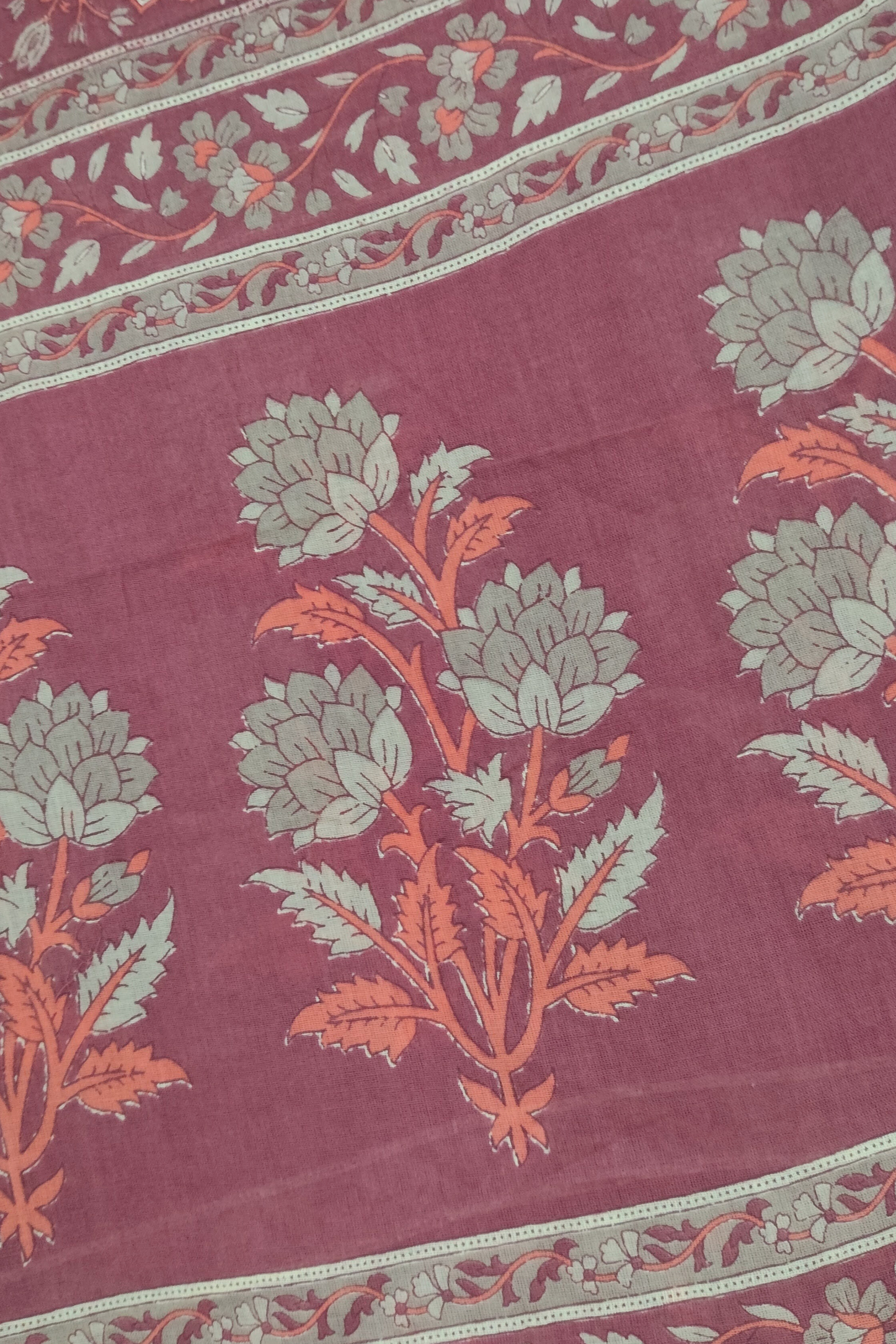 Dark Onion Floral Cotton Dupatta