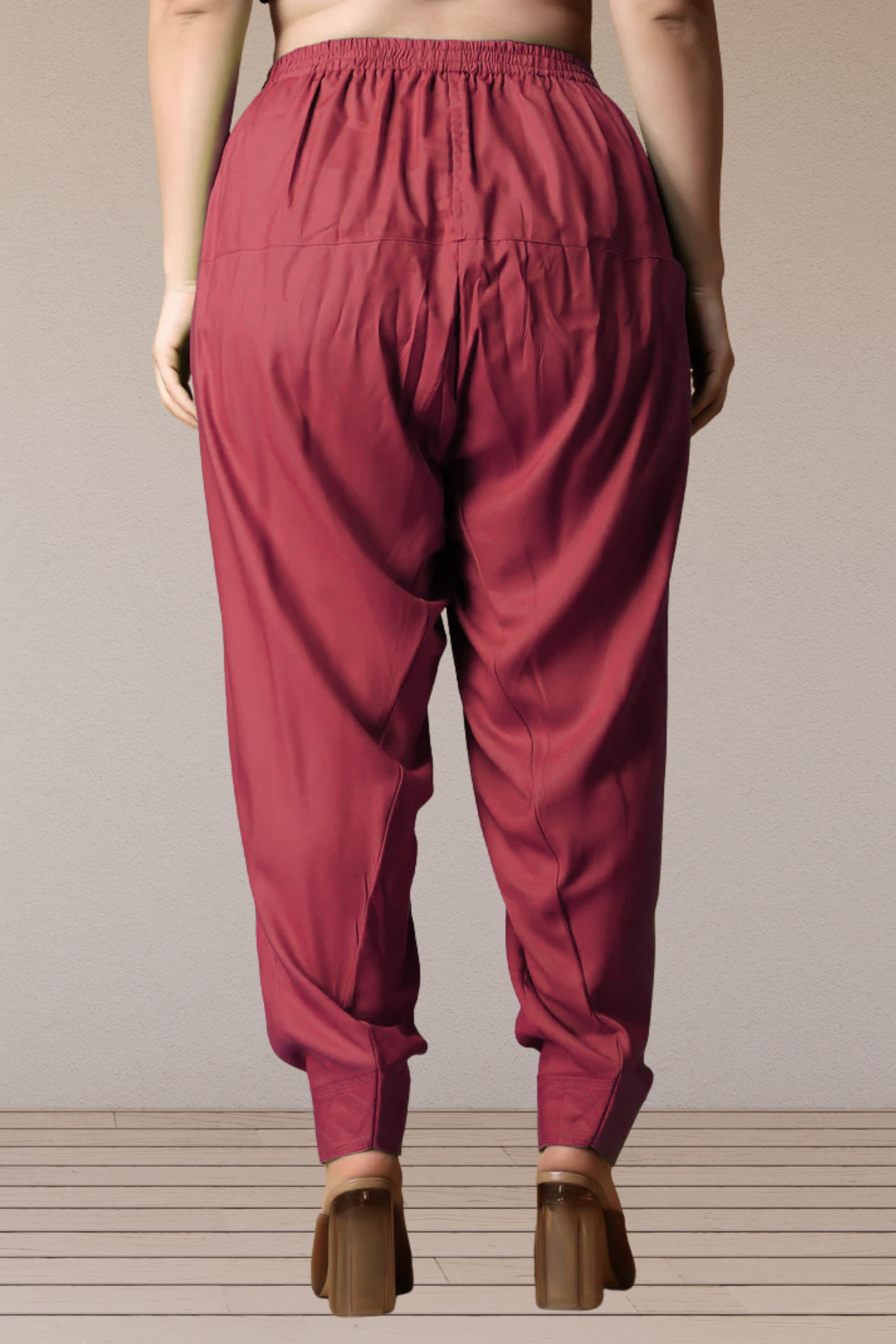 Dark Onion Rayon Pleated Salwar