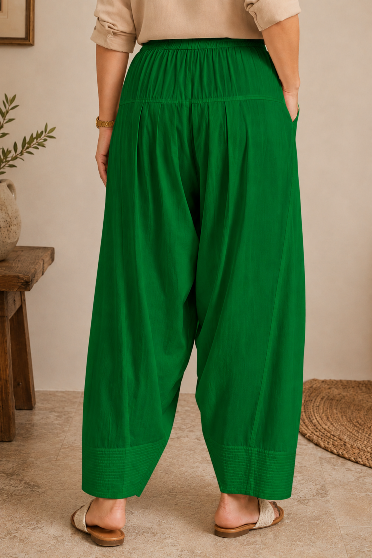 Dark Green Cotton Farshi Salwar