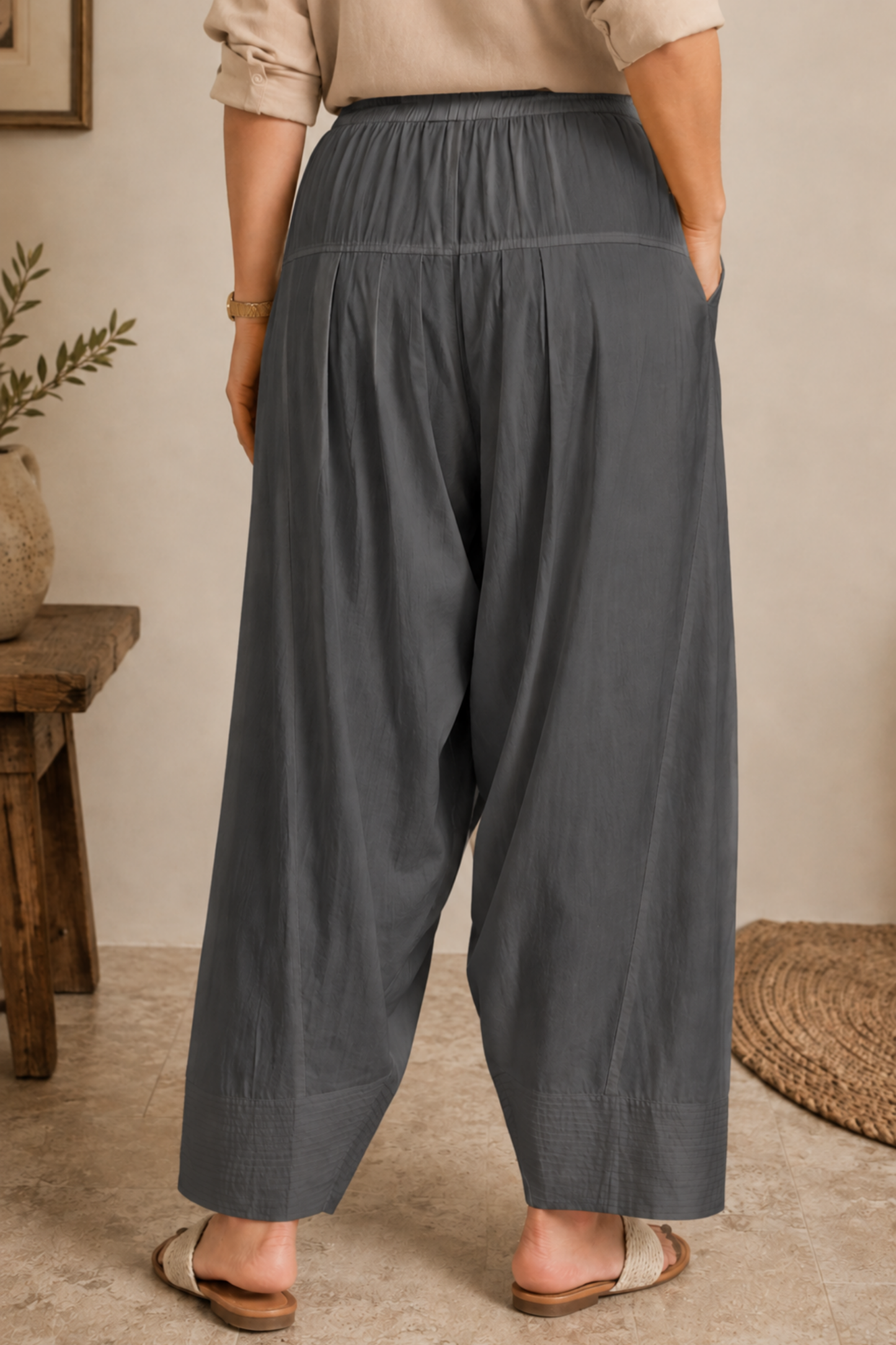 Dark Grey Cotton Farshi Salwar