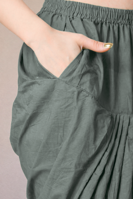 Dark Grey Cotton Patiala Salwar