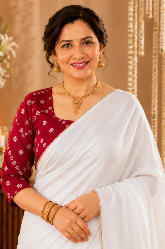 Deep Maroon Silk Blouse