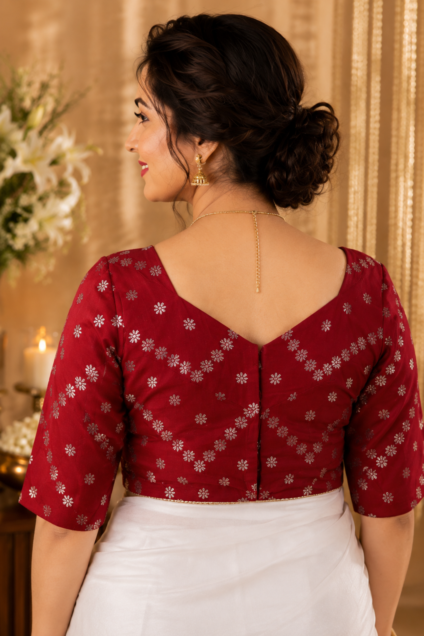 Deep Maroon Silk Blouse