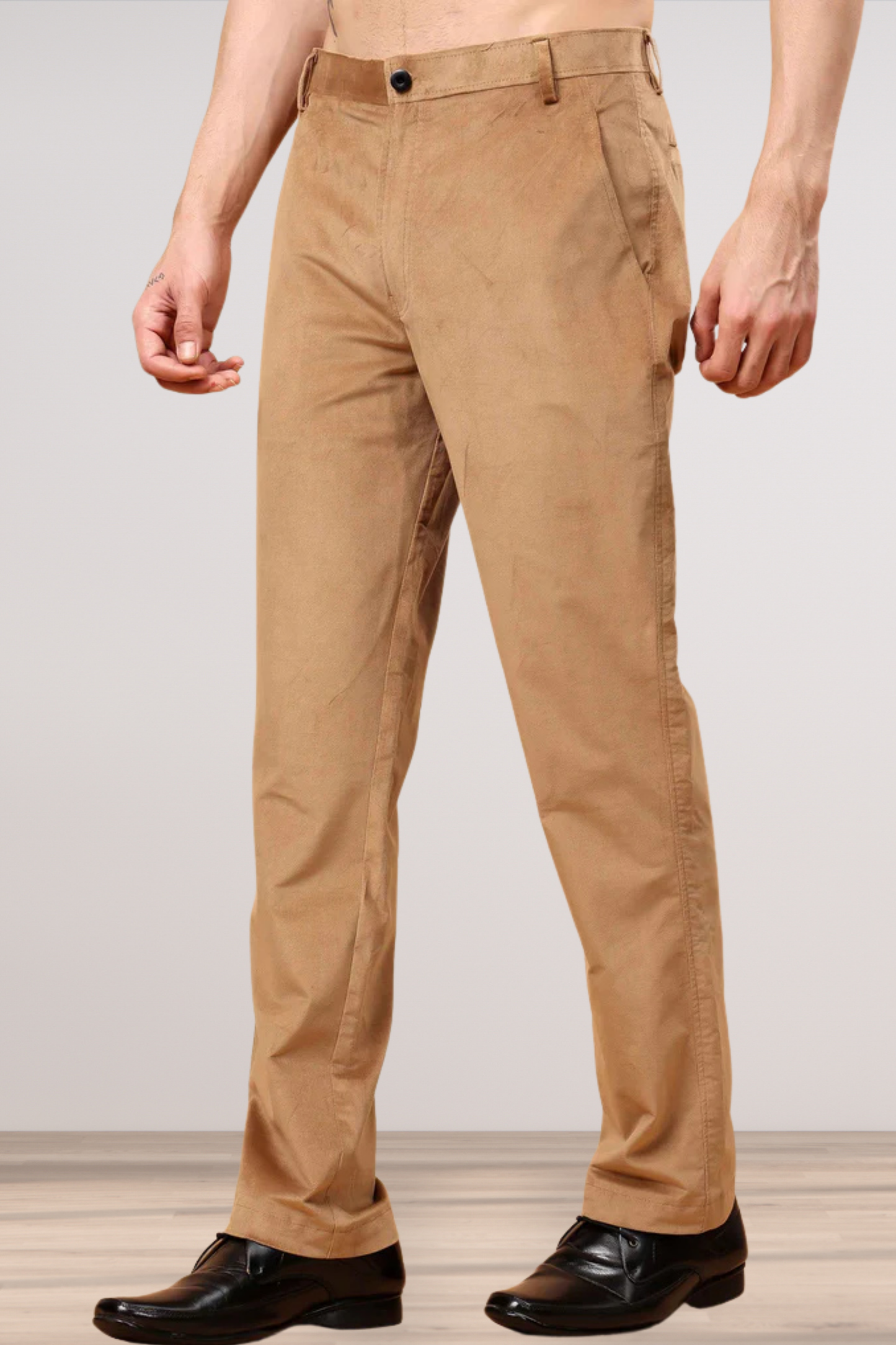 Desert Beige Corduroy Formal Trousers