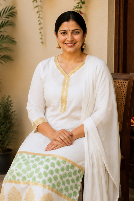 Dewdrop Ivory Churidar Suit Set