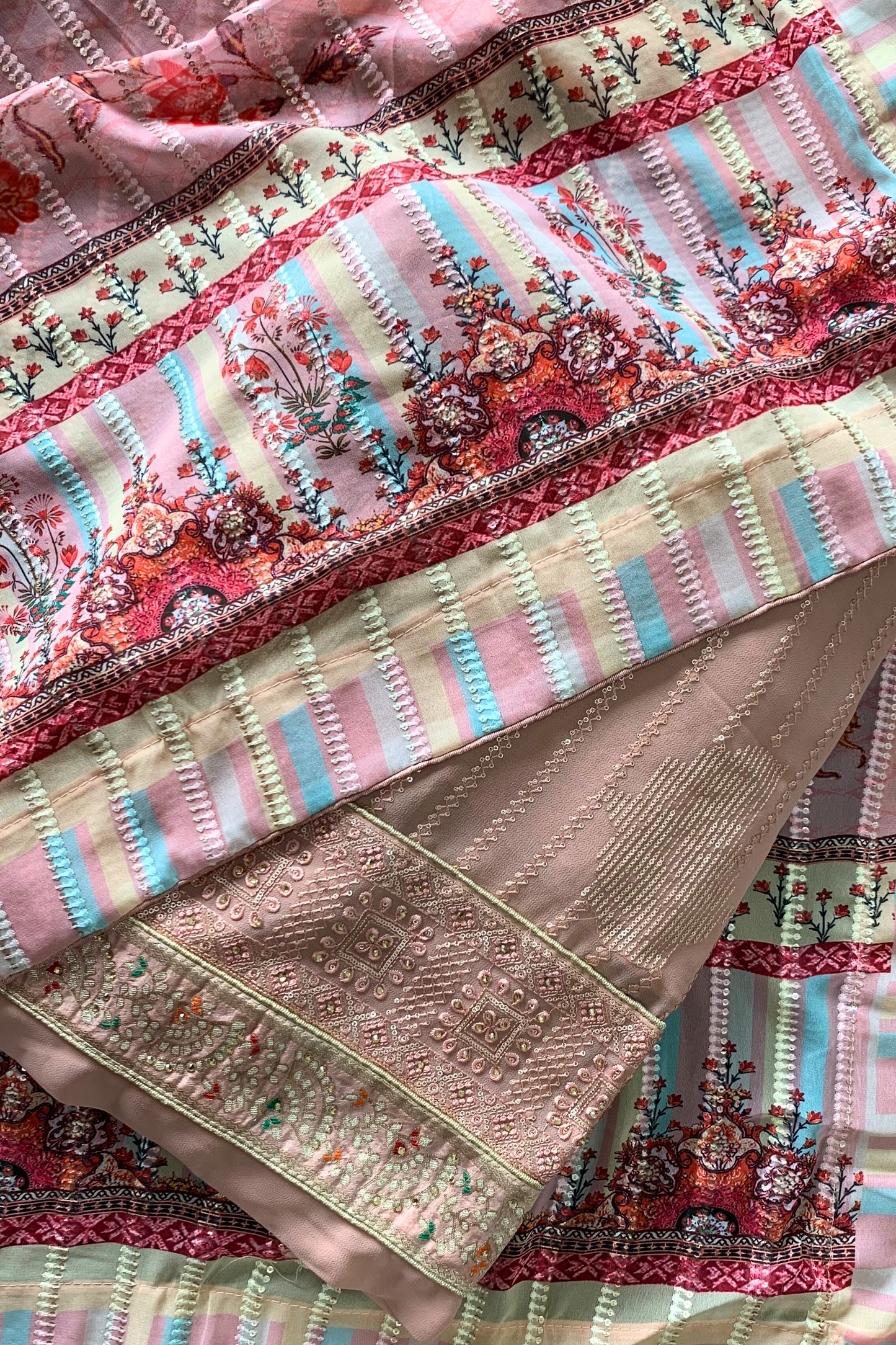 Buy Plus Size Peach Sequin Dress Material At Apella | Sizes XS to 10 XL | India | Free Delivery | Customized