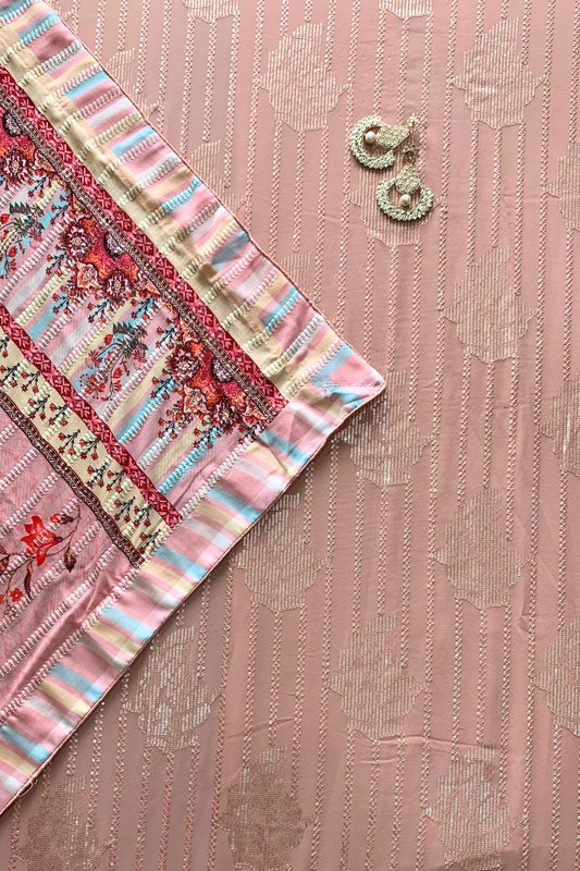 Buy Plus Size Peach Sequin Dress Material At Apella | Sizes XS to 10 XL | India | Free Delivery | Customized