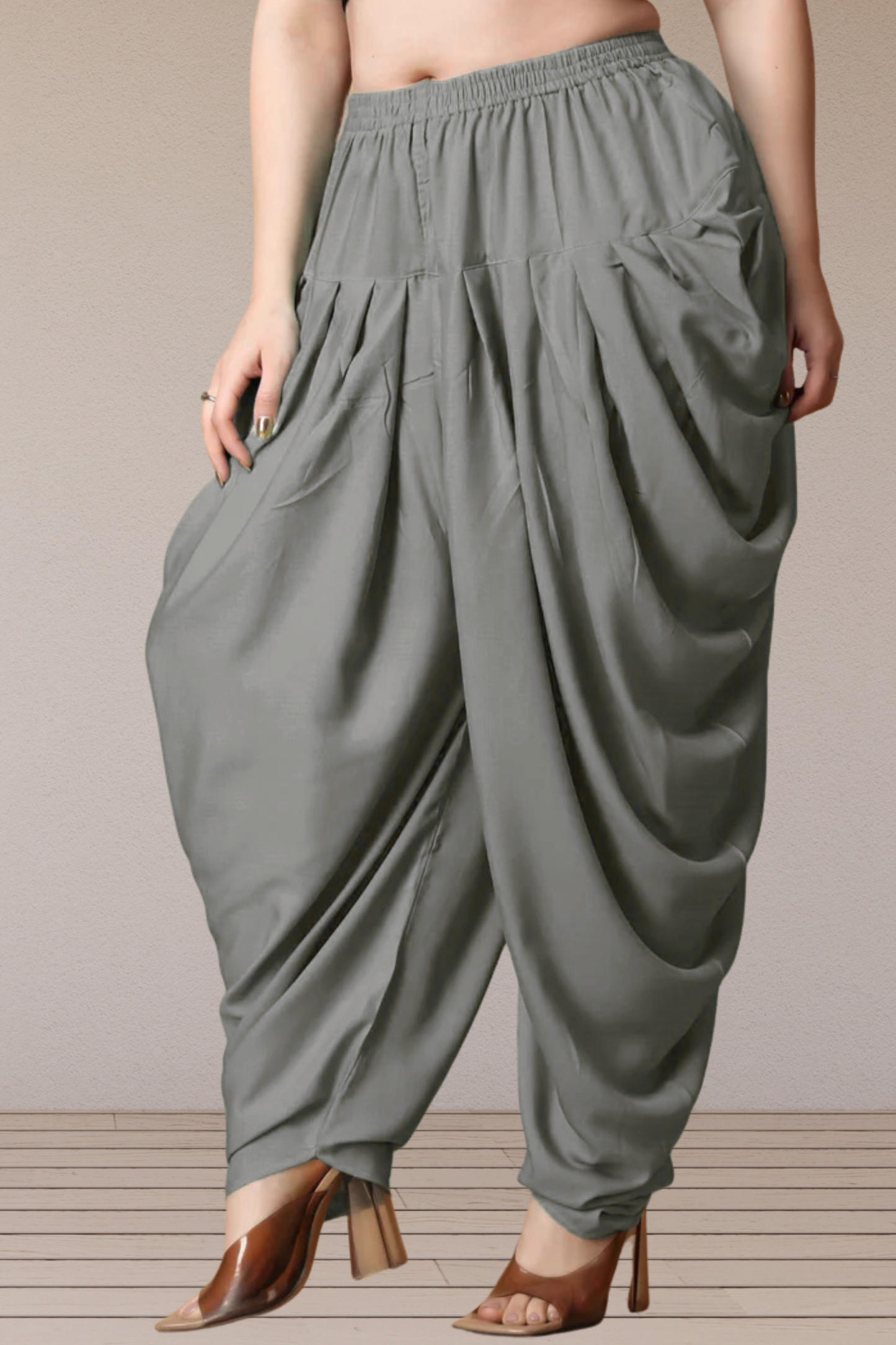 Dusty Grey Belted Dhoti Salwar