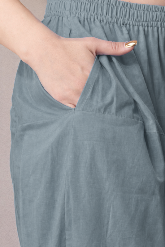 Light Grey Cotton Afghani Salwar