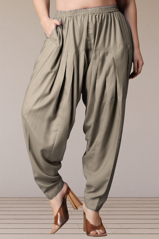Dusty Grey Straight Rayon Salwar Pants
