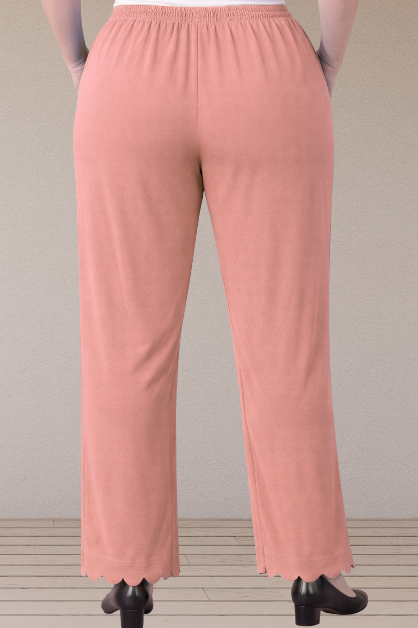 Dusty Onion Scallop Cut Palazzo