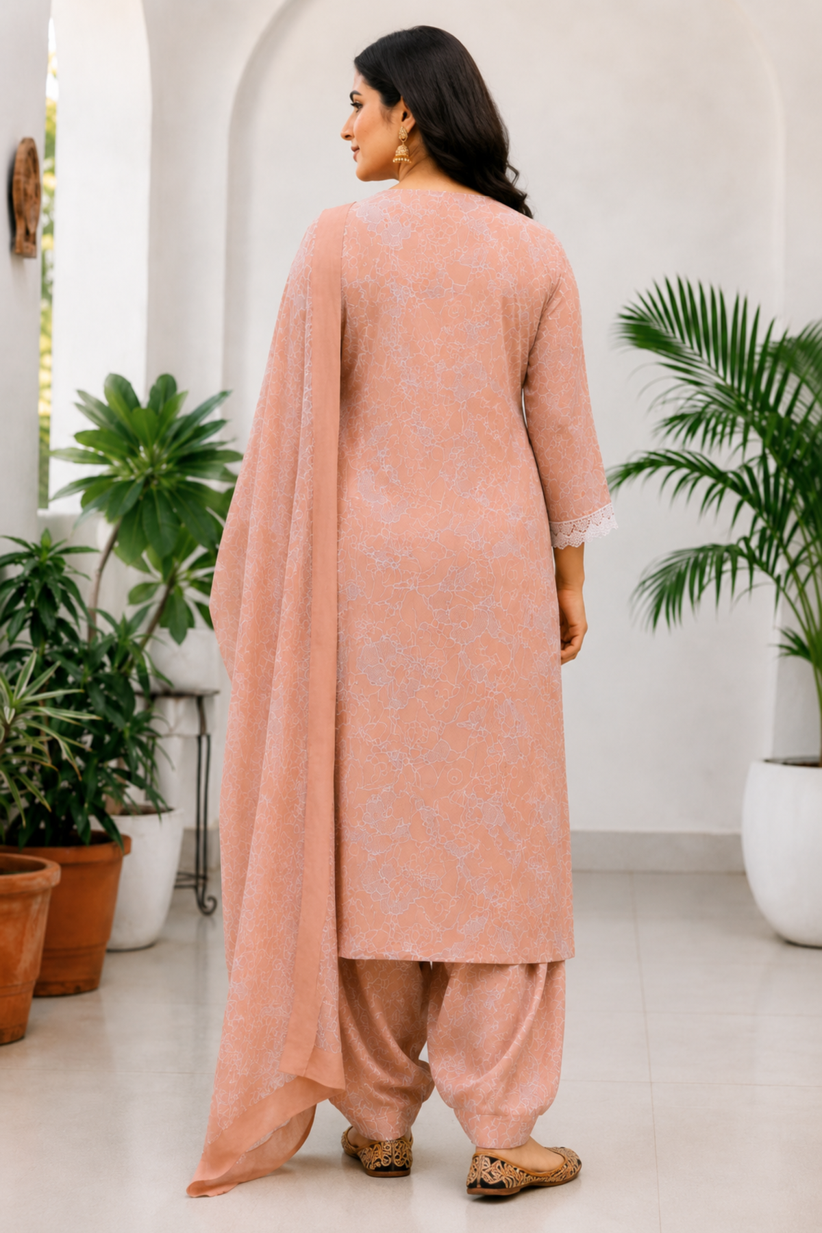 Dusty Rose Elegance Cotton Salwar Suit