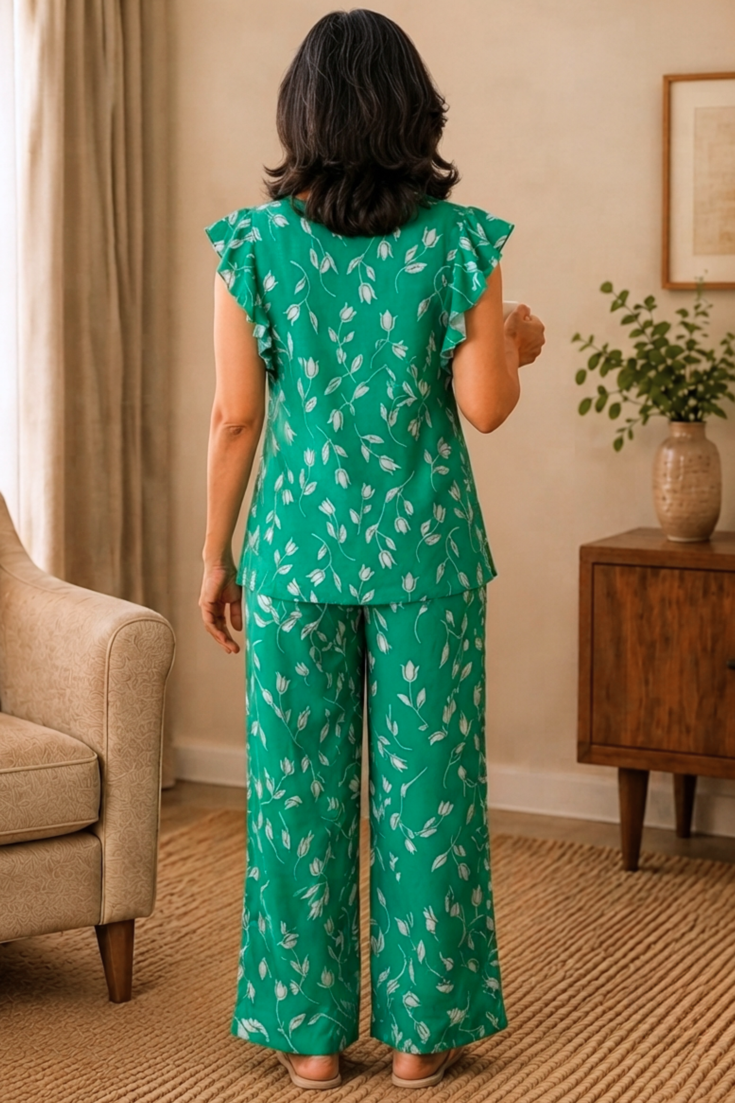 Emerald Ease Rayon Night Suit