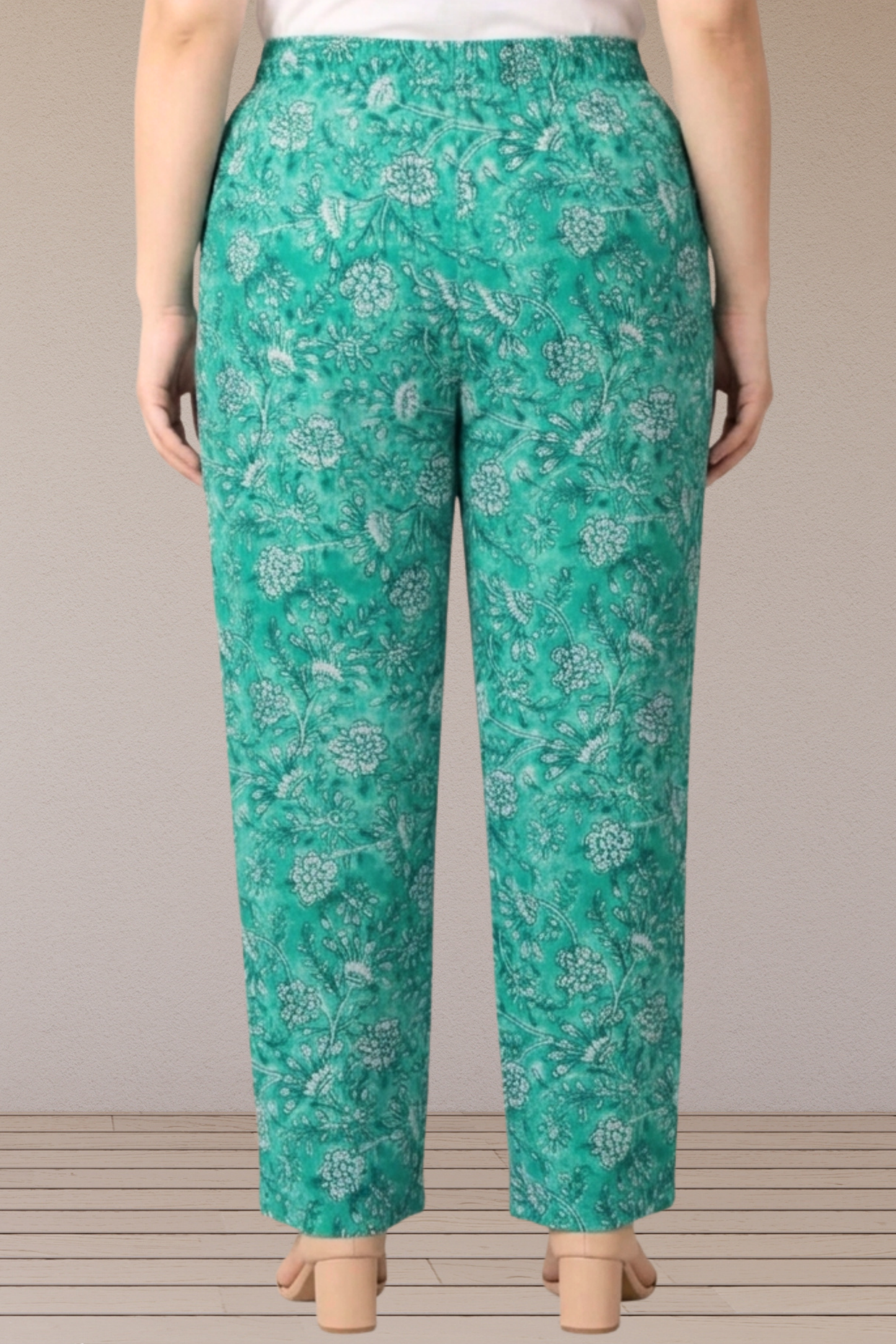 Emerald Floral Printed Cotton Pant