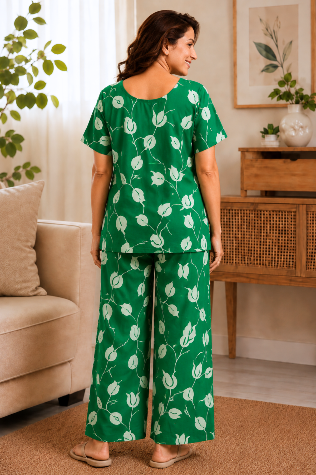 Emerald Ease Rayon Night Suit