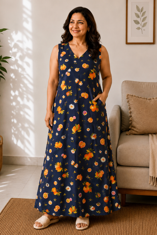 Evening Citrus Rayon Night Gown