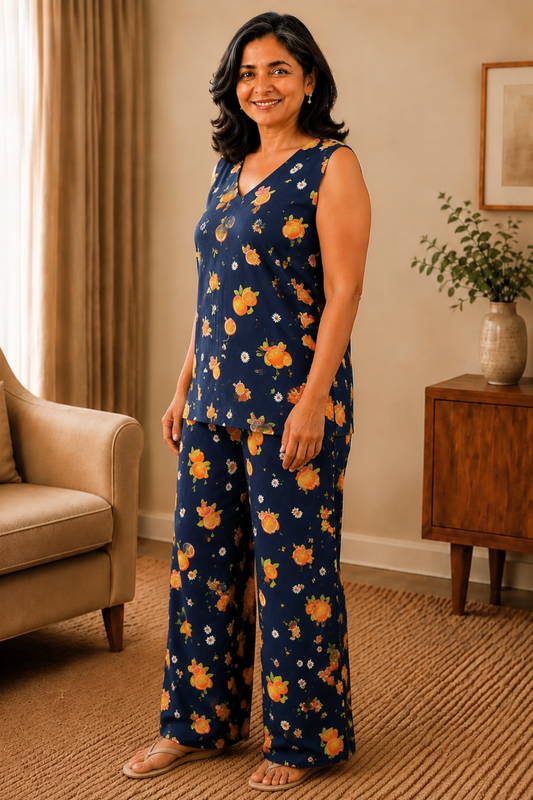 Evening Citrus Rayon Night Suit