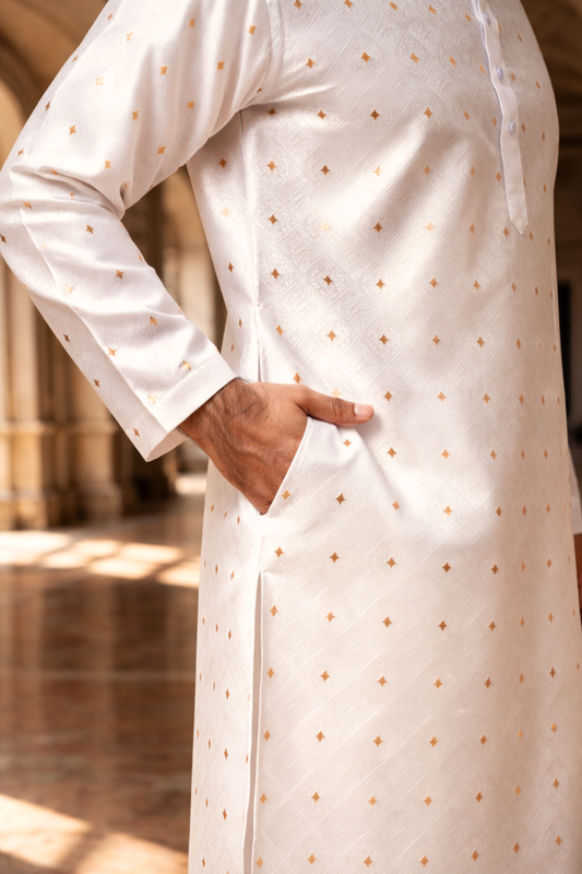 Opulent Jacquard Woven Kurta