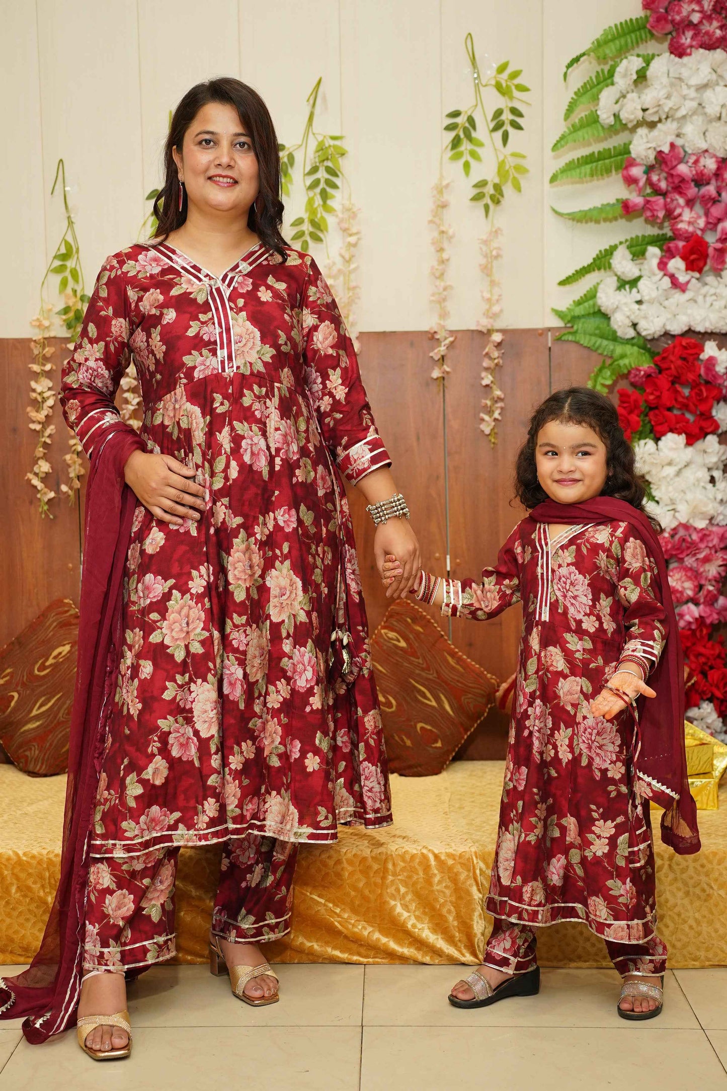 Raspberry Girls Anarkali Set