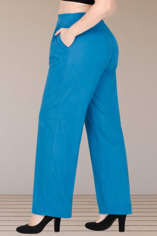 Firozi Belted Cotton Palazzo
