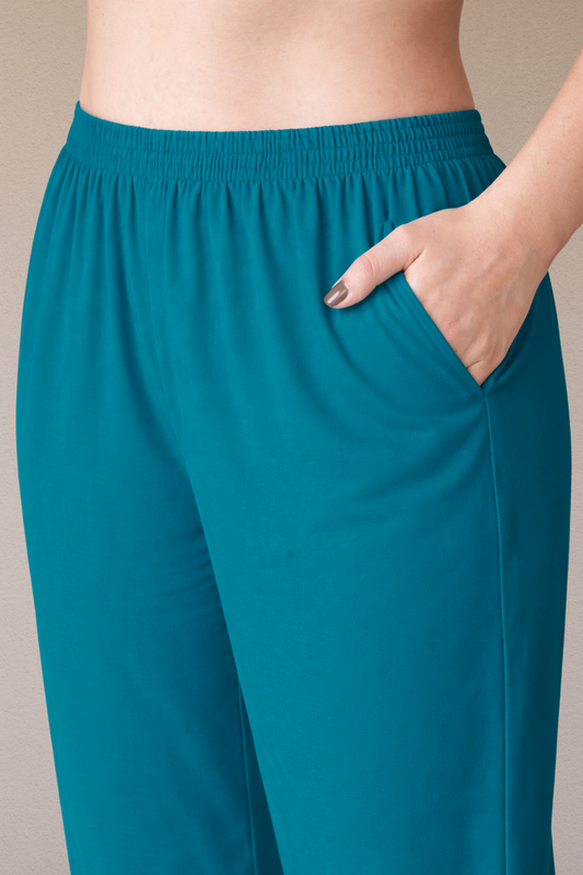 Firozi Blue Rayon Kurti Pant