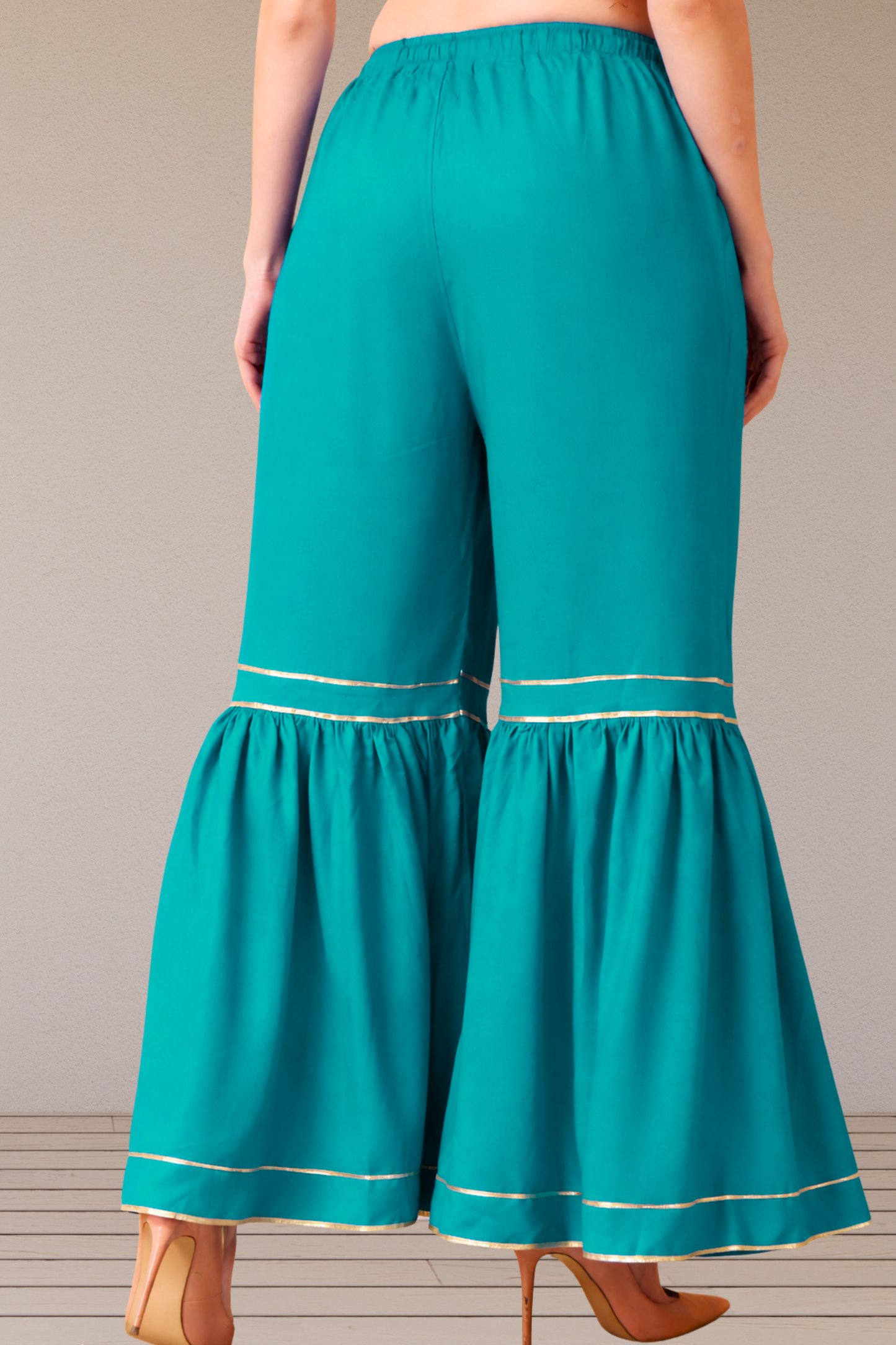 Firozi Frilled Rayon Sharara