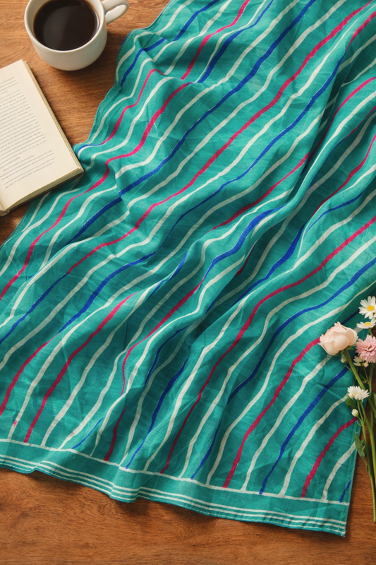 Firozi Leheriya Cotton Dupatta