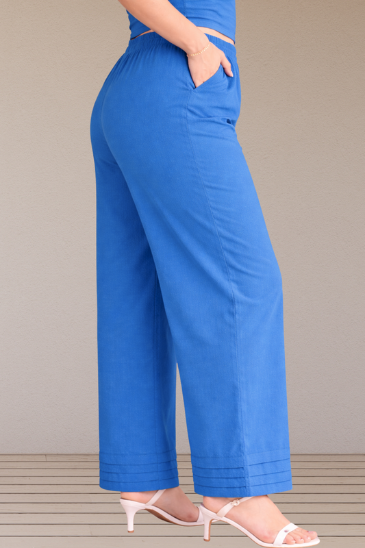 Firozi Pintuked Cotton Palazzo