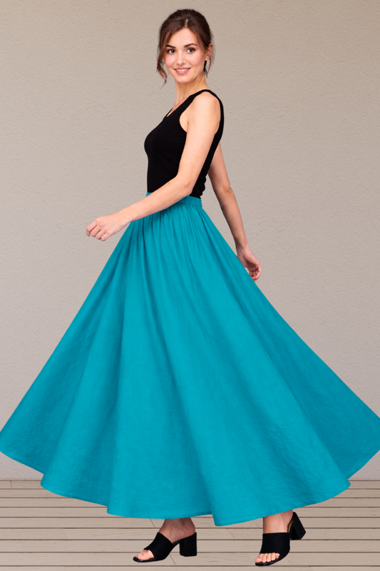 Firozi Rayon Long Skirt