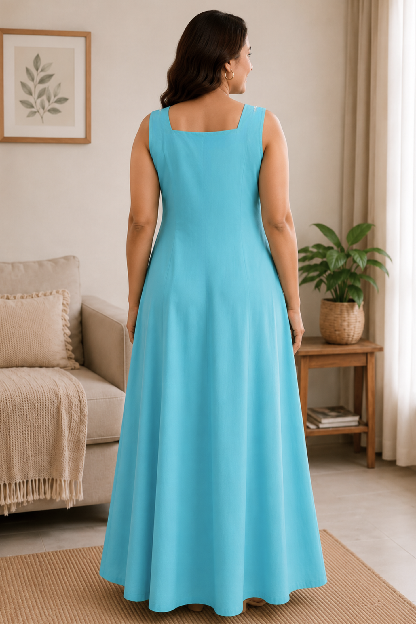 Sky Blue Rayon Night Gown