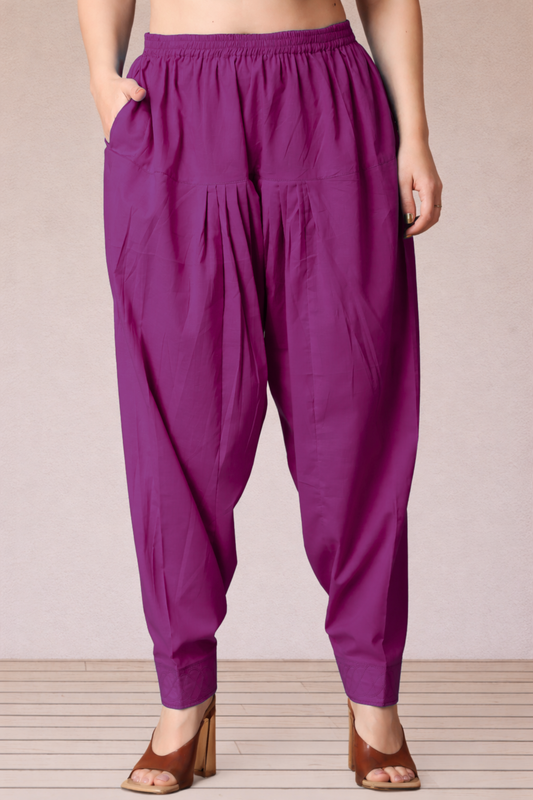 Fuchsia Pink Cotton Straight Salwar