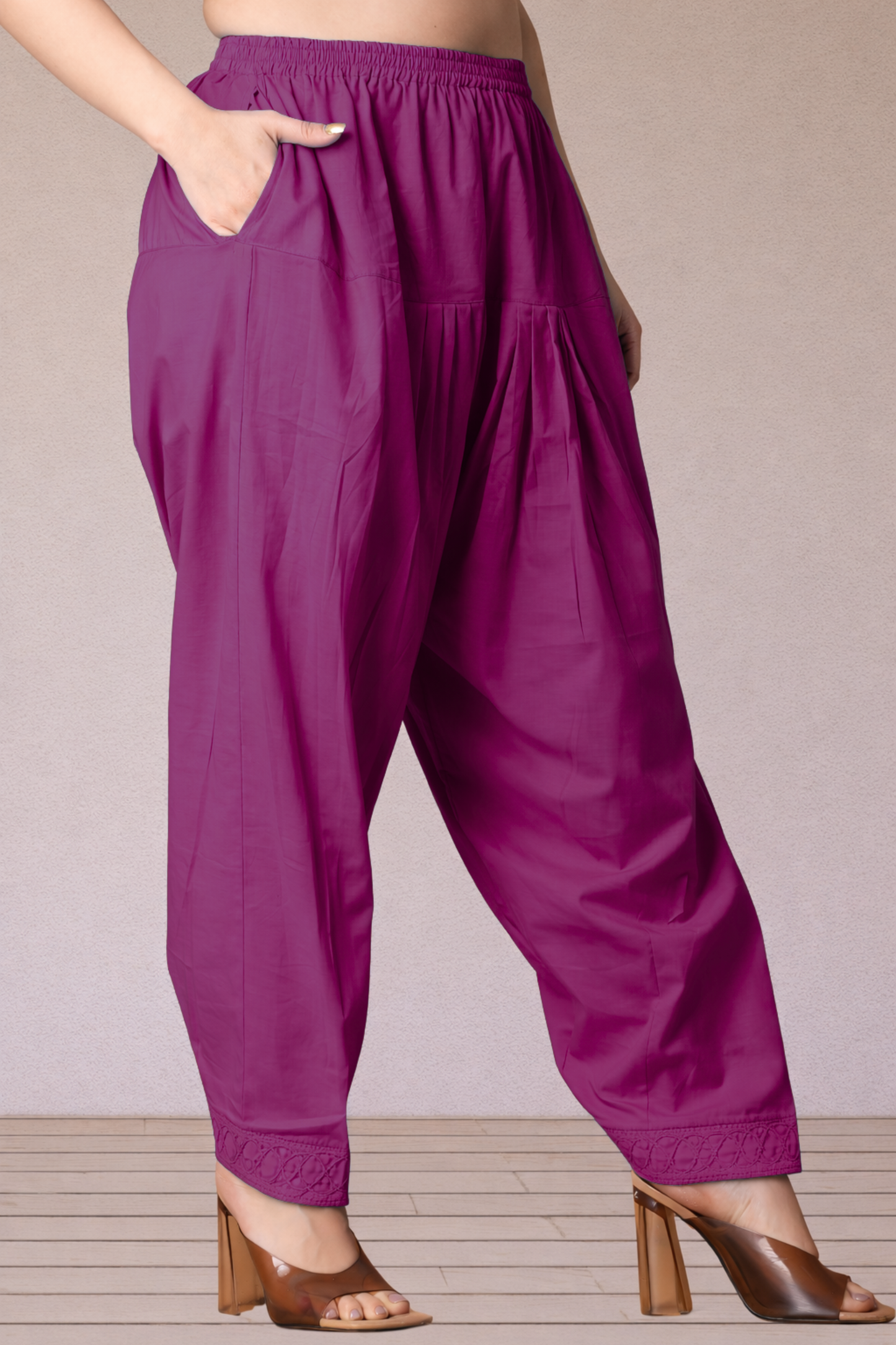Fuchsia Pink Cotton Straight Salwar