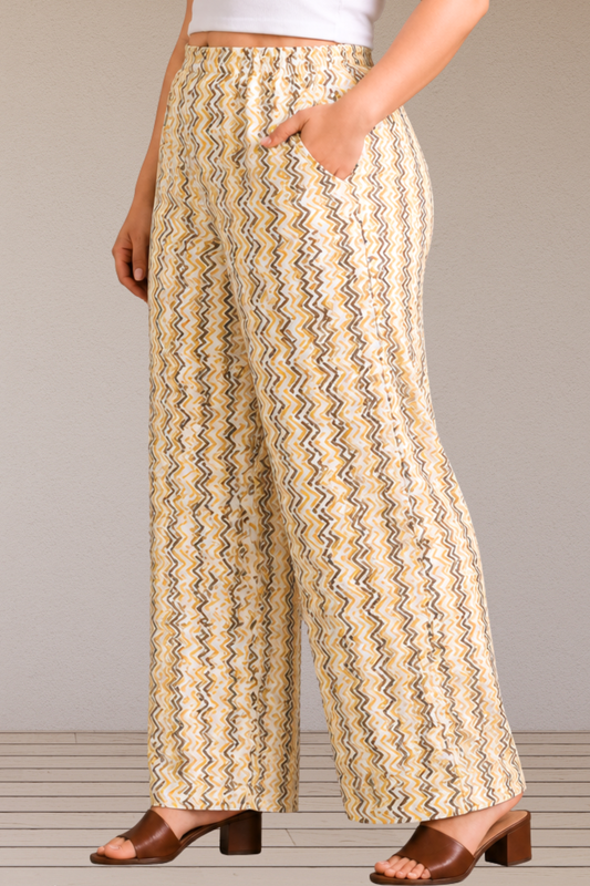 Golden Wave Cotton Palazzo