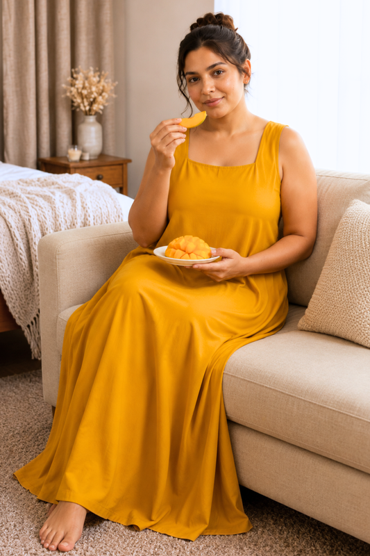 Deep Mustard Rayon Night Gown
