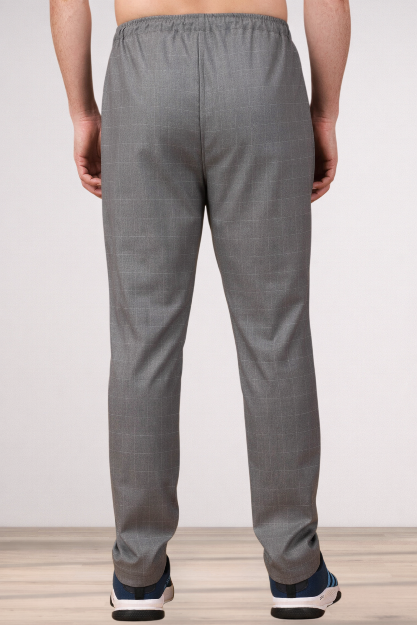 Graphite Checked Stretchable Cargo - 2 pocket