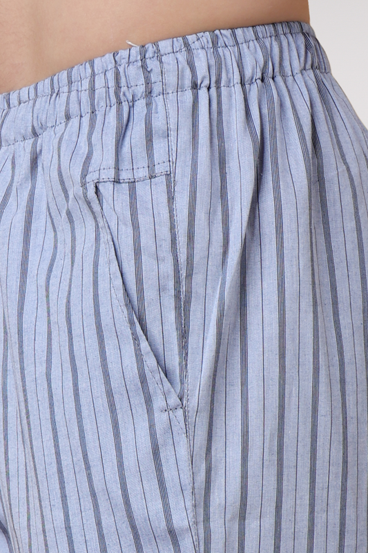Gravel Grey Striped Cotton Pajama