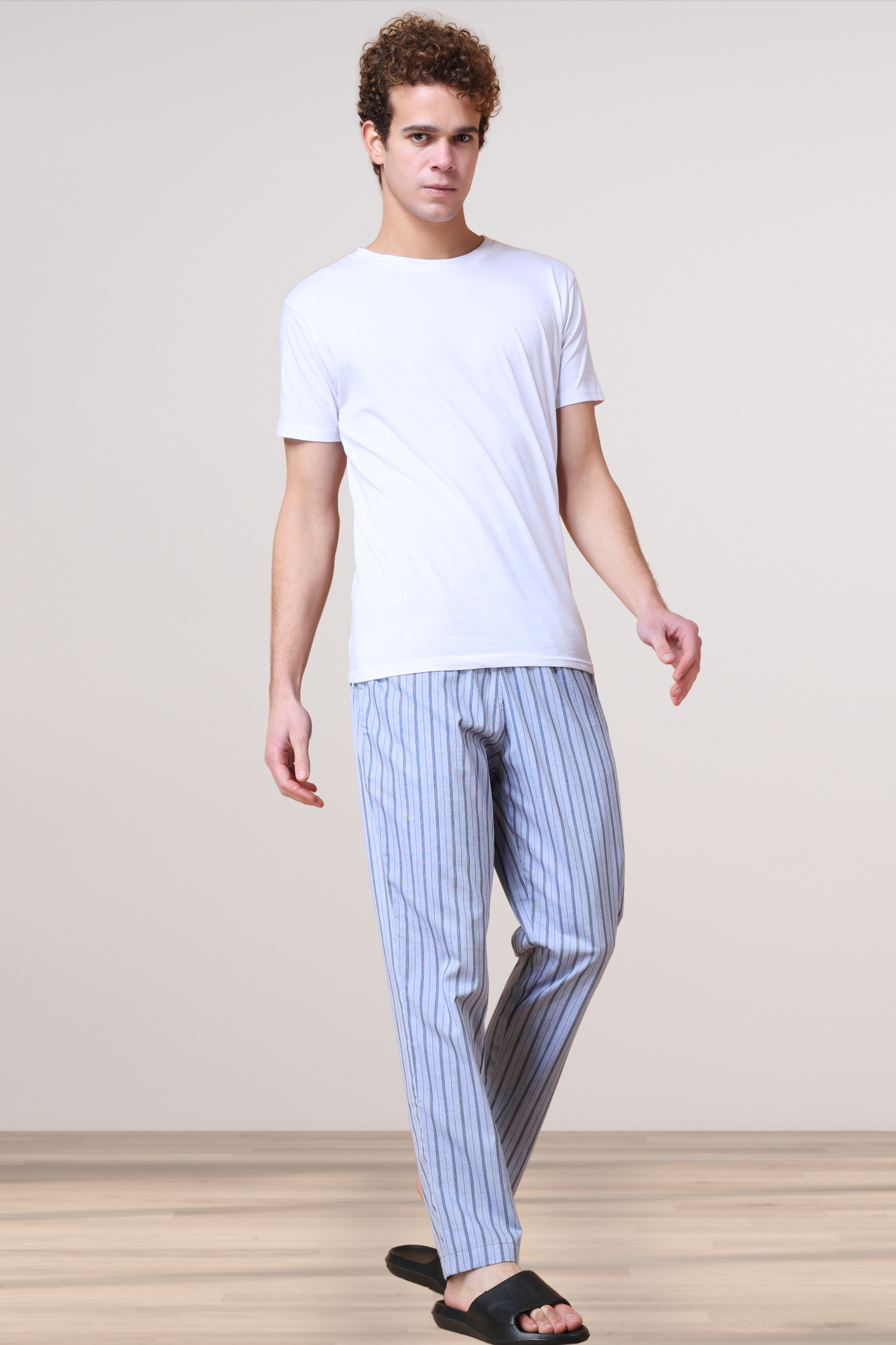 Gravel Grey Striped Cotton Pajama