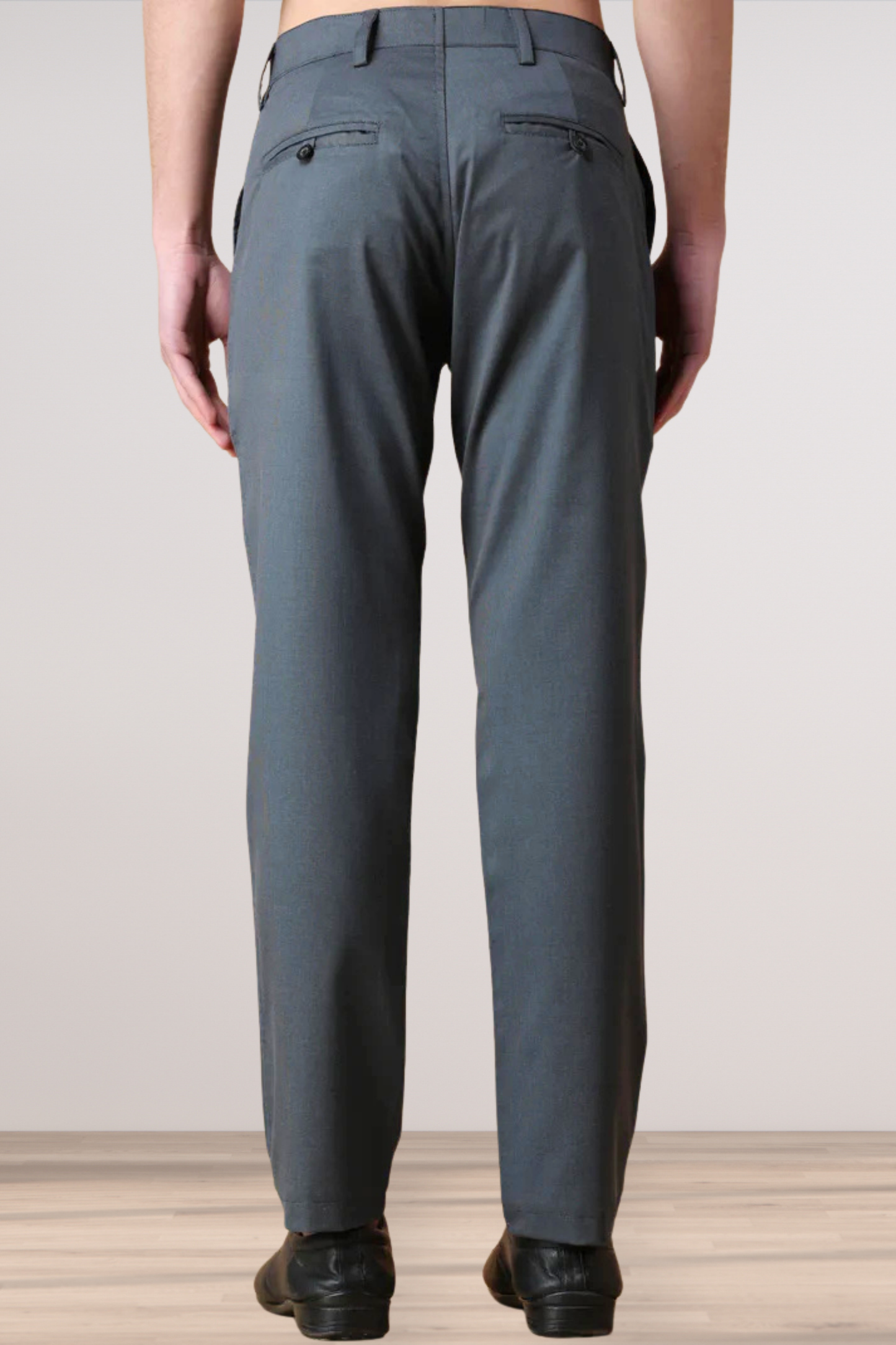 Gravel Grey Textured Stretch Trousers