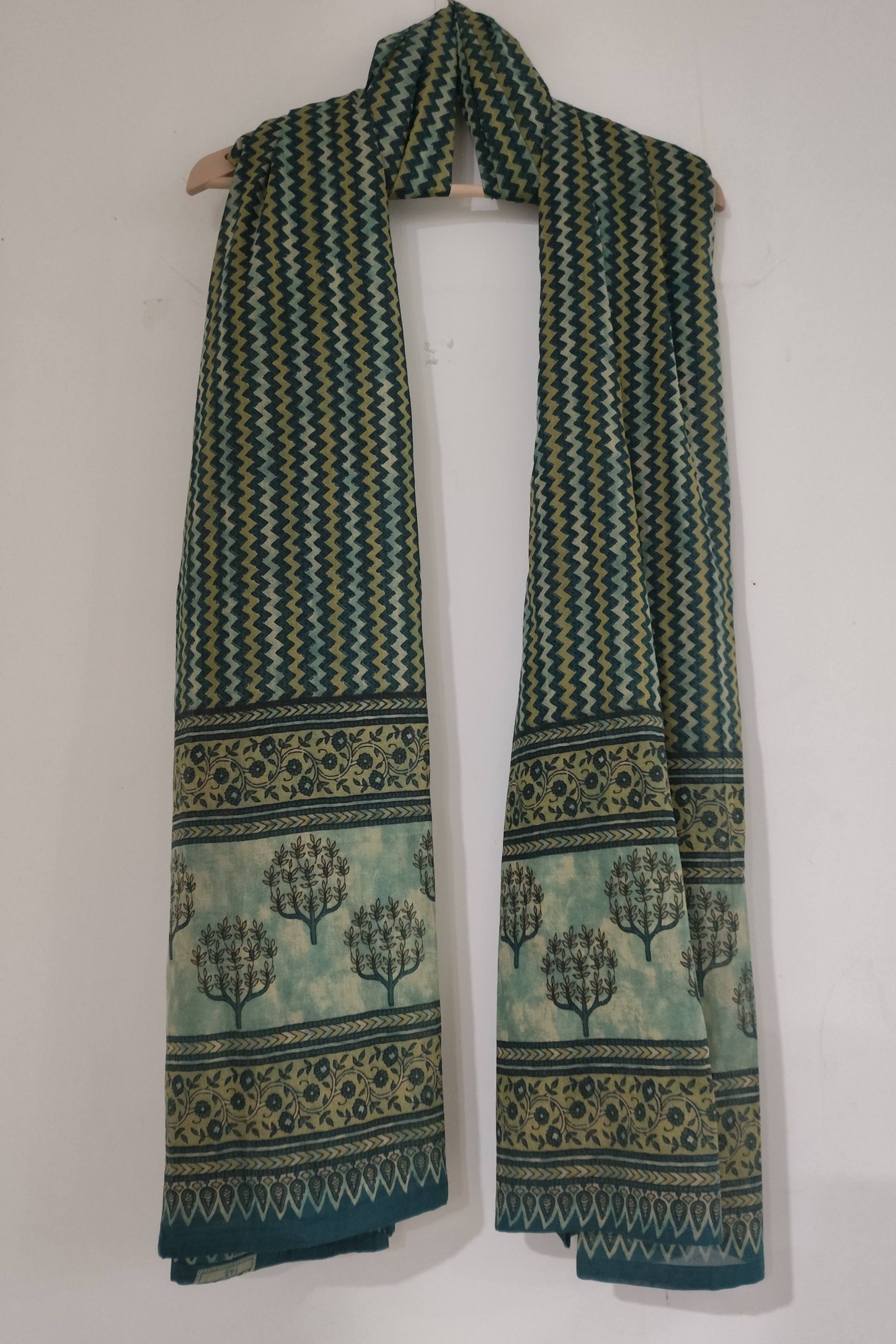 Blue Printed Cotton Dupatta