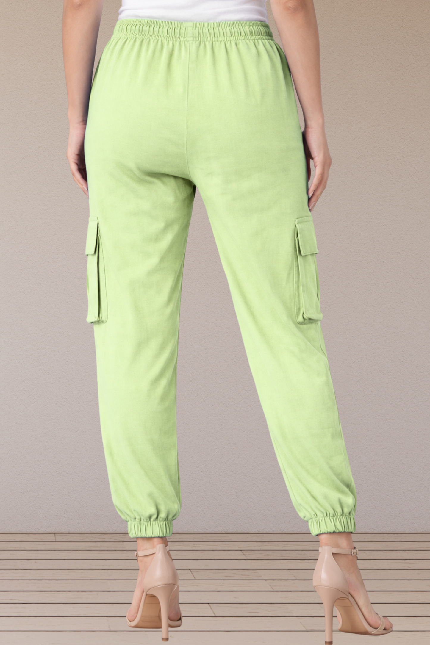 Green Tea Cotton Cargo Pants