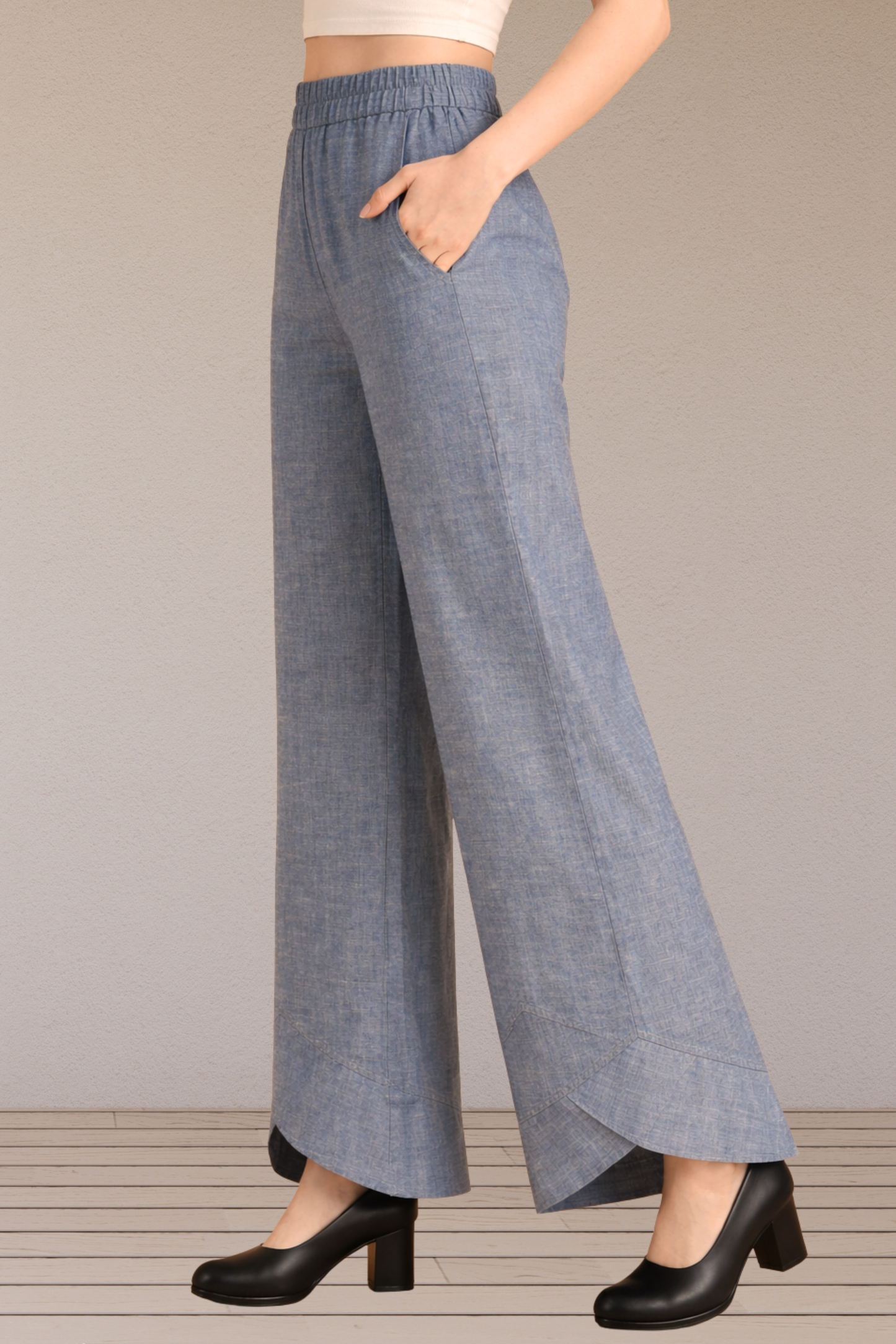 Grey Chambray Aara Palazzo
