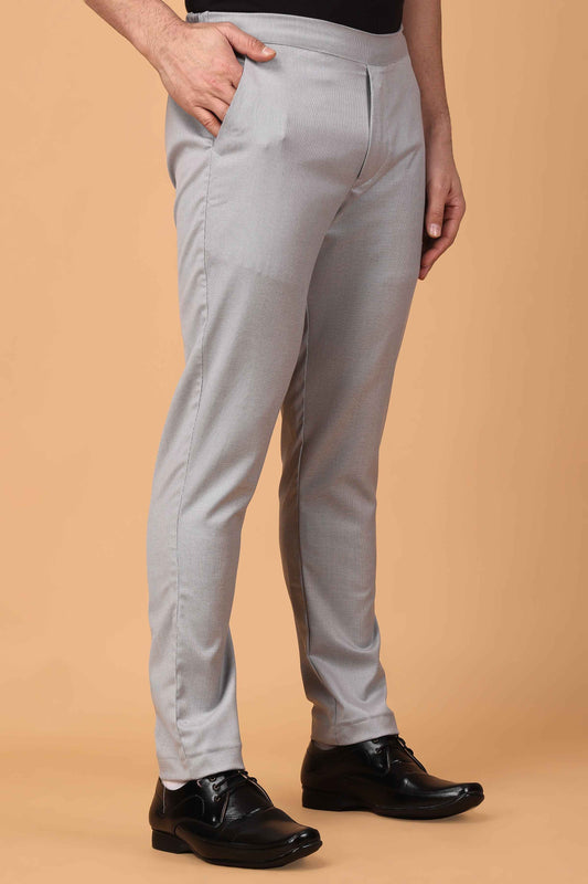 Buy Plus Size Slate Grey Comfort Fit Formal Trousers At Apella | Sizes XS to 10 XL | India | Free Delivery | Customized