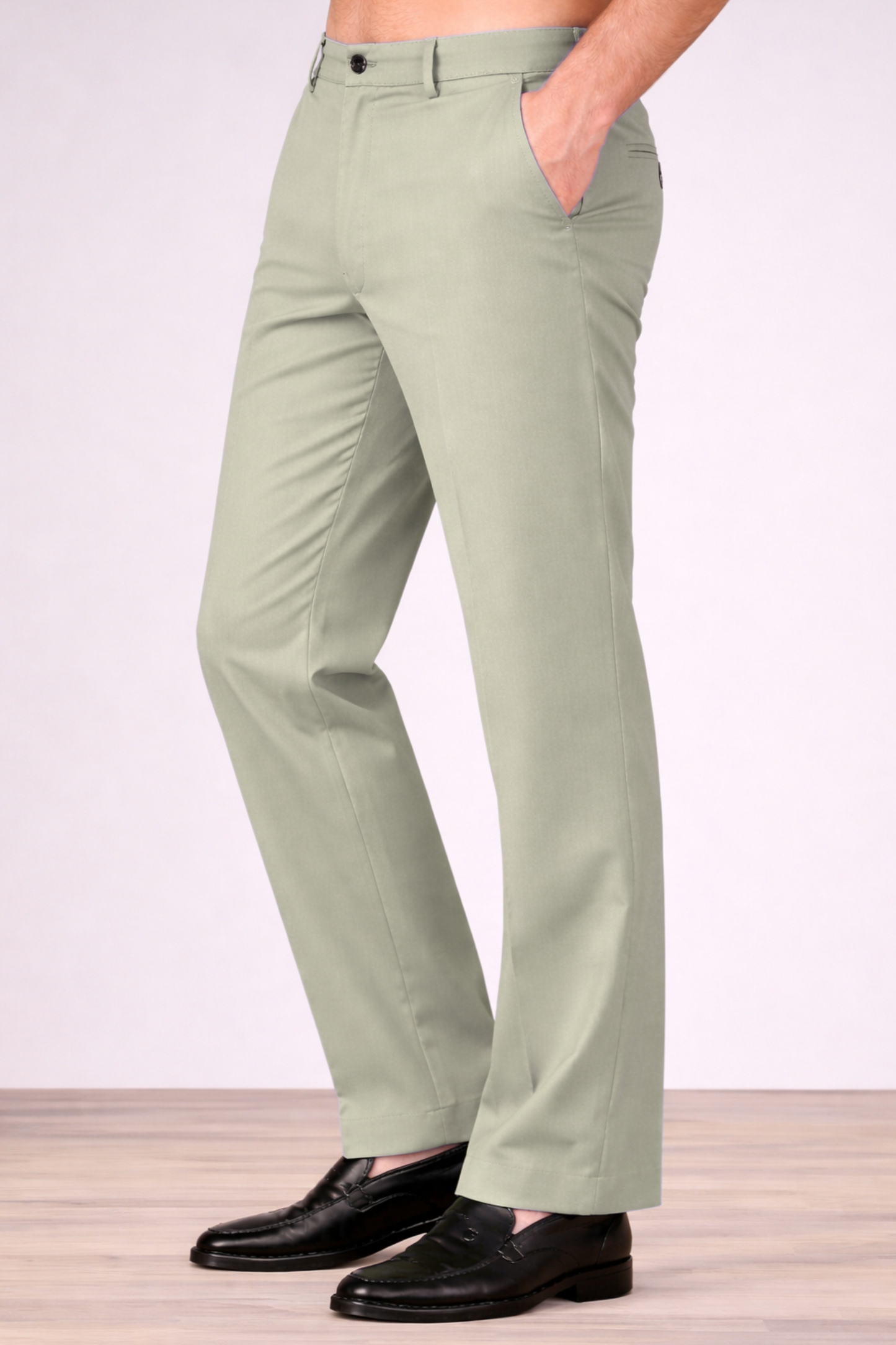 Grey Cotton Lycra Chinos