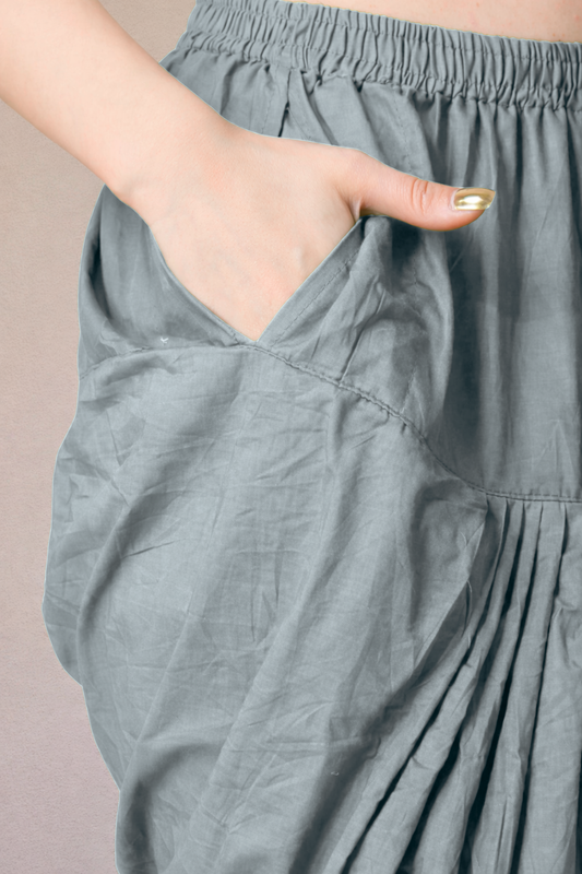 Grey Cotton Patiala Salwar Pants