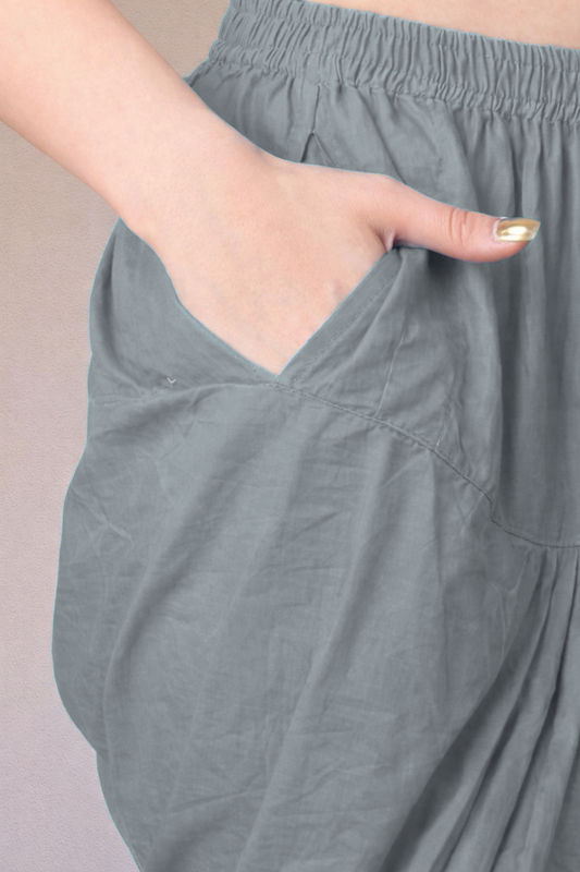 Light Grey Easy Fit Cotton Salwar