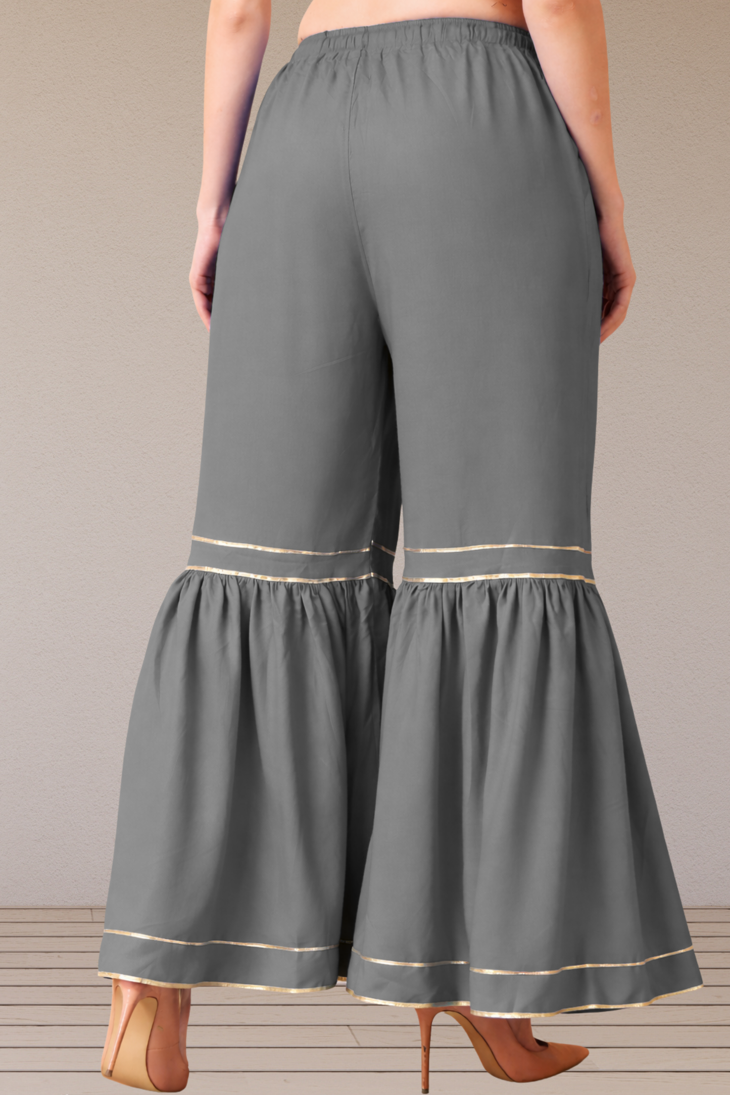 Grey Frilled Rayon Sharara