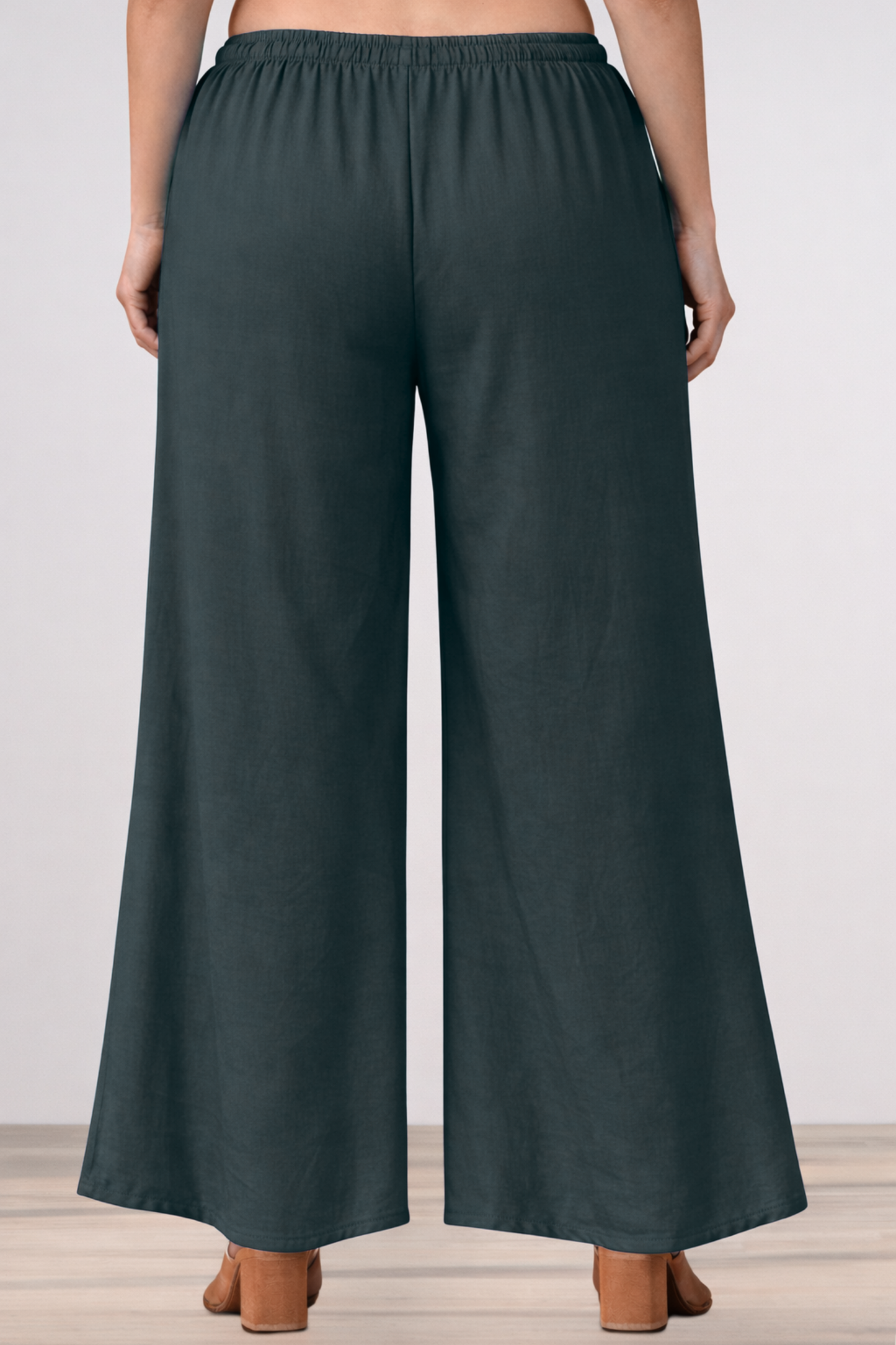 Grey Rayon Loose Palazzo