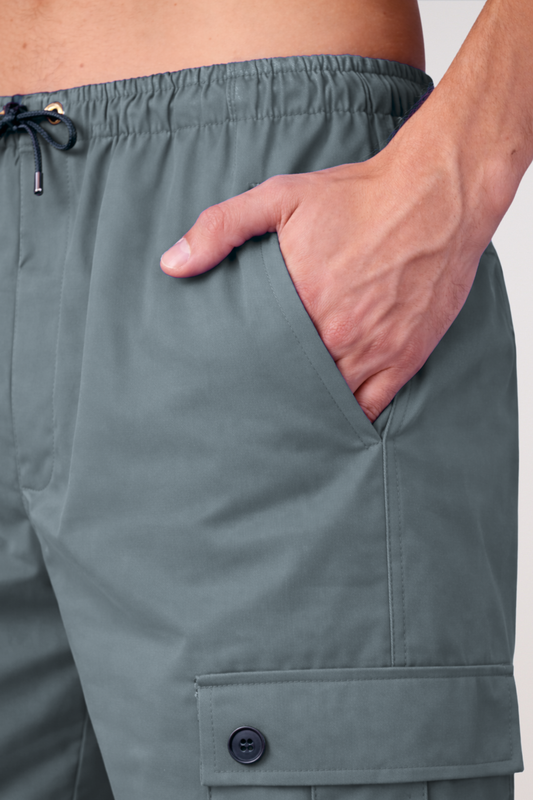 Grey Stretch Cargo - 4 Pocket